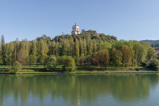 Italy, Turin. Cappuccini mount overlooking the River Po