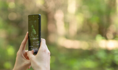 Fototapeta premium take photo phone nature