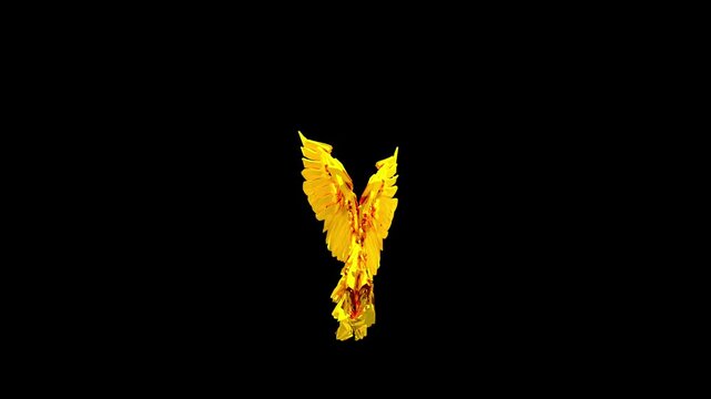 Angel Wings as  front view flapping and animated