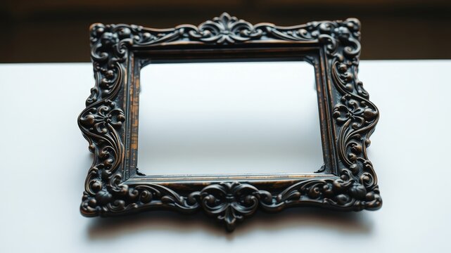 An ornate wood frame with intricate details, ready to showcase a cherished memory or treasured artwork.