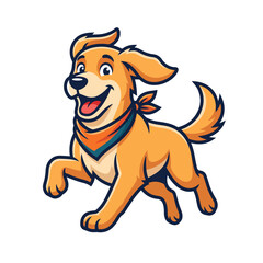 Fototapeta premium happy athletic dog running forward with an enthusiastic expression, ears flowing backward, wide cheerful eyes, open smiling mouth, dynamic body posture, one front paw lifted
