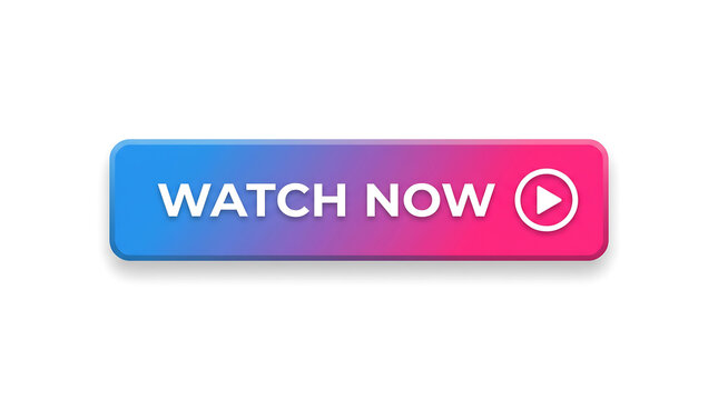 A vibrant blue and pink gradient button featuring the bold white text watch now icon