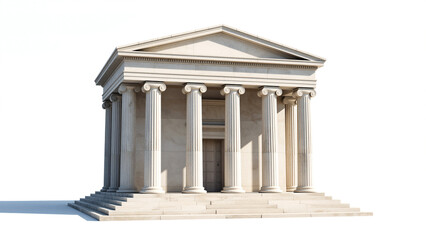 Obraz premium A classical Greek temple facade with columns and a pediment.
