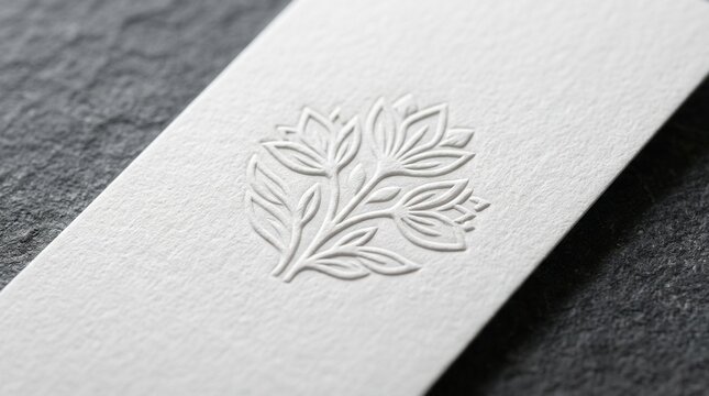 Stylish embossed logo mockup on textured paper, ideal for professional branding with a touch of sophistication.