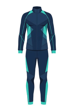 Tracksuit Vector, Modern Navy and Turquoise Athletic Sportswear Set
