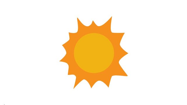 Vibrant cartoon sun icon symbolizing warmth and energy on a bright day, perfect for weather forecasts and summer themes