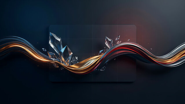 Abstract futuristic light trails forming a dynamic wave pattern on dark background