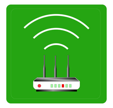 Wireless Router and WiFi Modem Icon, Internet Connection Vector Symbol