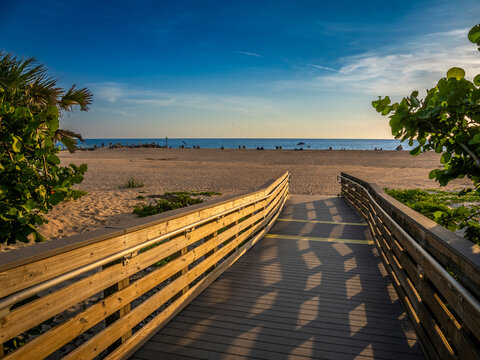 Walkway to Nokomis Beach on the Gulf of Mexico in Nokomis in southwestern Florida USA