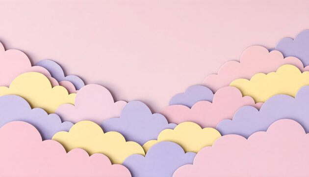 pink background with clouds