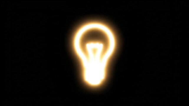 light bulb on black background