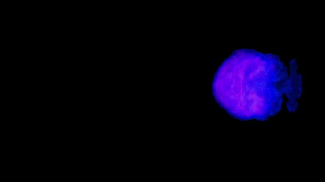 A smoke ball Moving under water.
