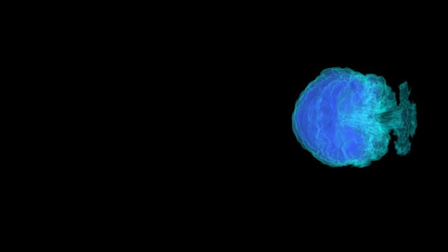 A smoke ball Moving under water.