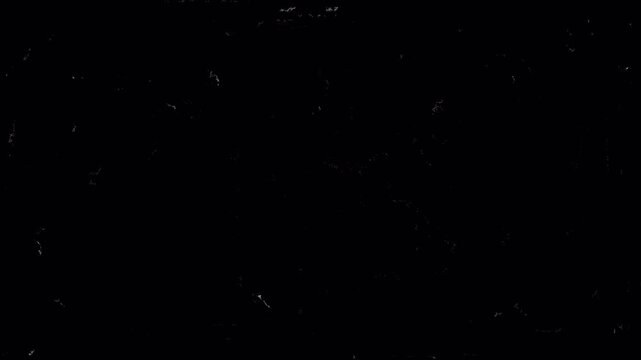 Film tape dust speckles on black quartz with crystal textures. Suitable for abstract backgrounds, vintage themes, film industry concepts.