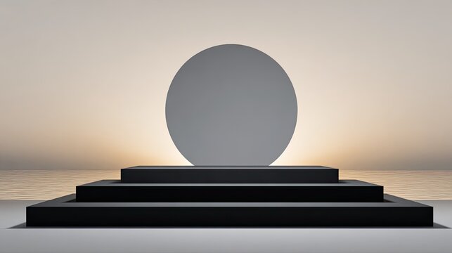 Minimalist Artwork with Geometry and Soft Color Gradient at Dusk