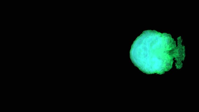 A smoke ball Moving under water.