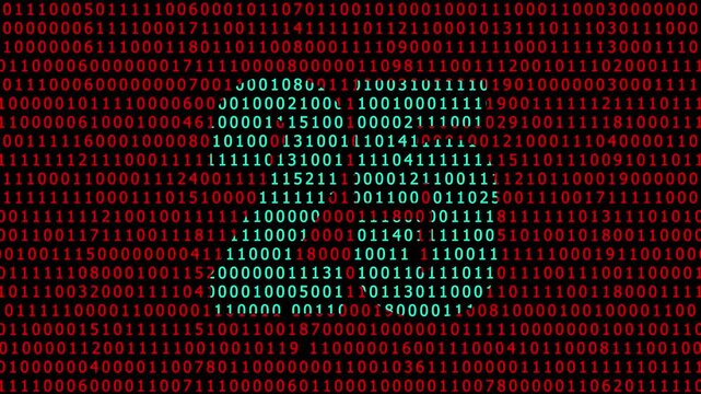 Digital countdown number 25 with red binary code background, cyber security and technology concept twenty-five