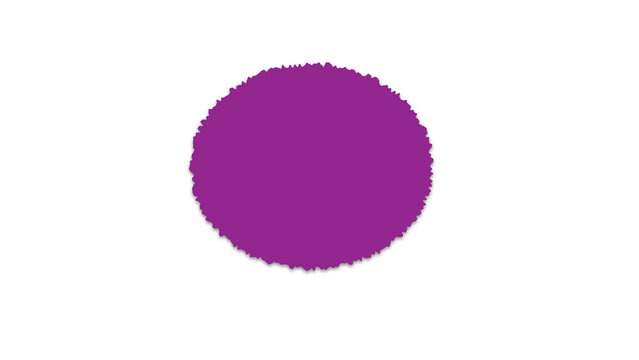 Purple circular brush stroke shape with rough edges