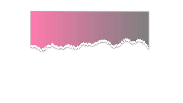 Pink and grey gradient torn paper edge strip on a simple surface