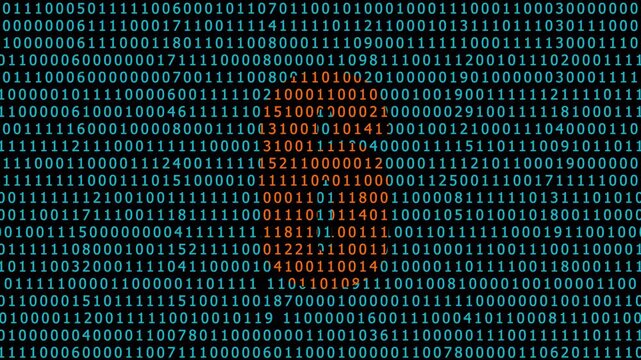 Digital fingerprint biometric security concept, abstract binary code data background