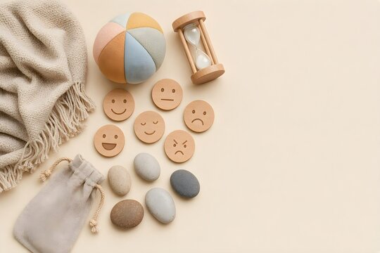 Sensory Tools and Emotional Regulation Set for Mindfulness in a Child's Calm-down Corner