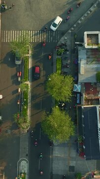Top down view of roads surrounding Tugu Yogyakarta district