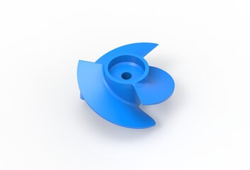3d illustration of water jet propellers on white background © Ildar