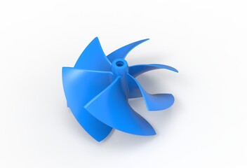 3d illustration of water jet propellers on white background © Ildar