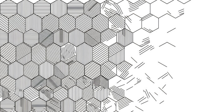 Abstract geometric pattern with hexagonal and honeycomb shapes