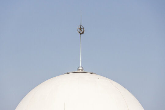 The white dome of Istiqlal Mosque, Southeast Asia's largest mosque