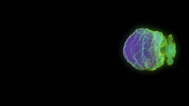 A smoke ball Moving under water.