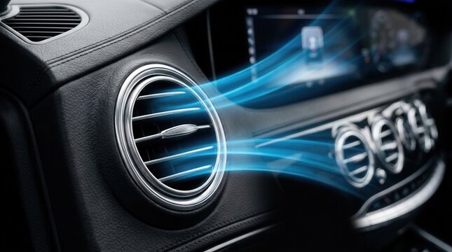 A detailed view of a modern car air conditioning vent system designed for interior coolness and comfort