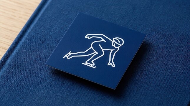 Short track speed skating Blue Pictogram with Winter Olympics 2026 in Milan and Cortina Logo Artwork Wallpaper