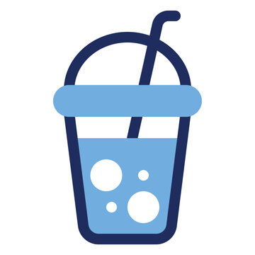 Boba Bubble Tea Drink Duo Tone Icon