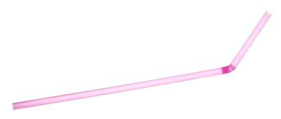 Fotobehang Sportwinkel Close up pink plastic drinking straw isolated on white, clipping path  © dule964
