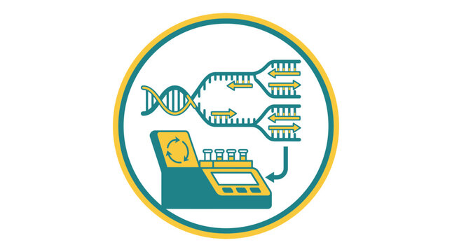 DNA Sequencing Machine with Gene Amplification Illustration