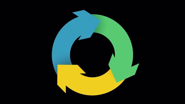 abstract background with arrows cycle animation