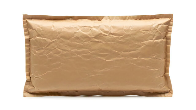 Brown paper bubble mailer envelope for shipping isolated on white background