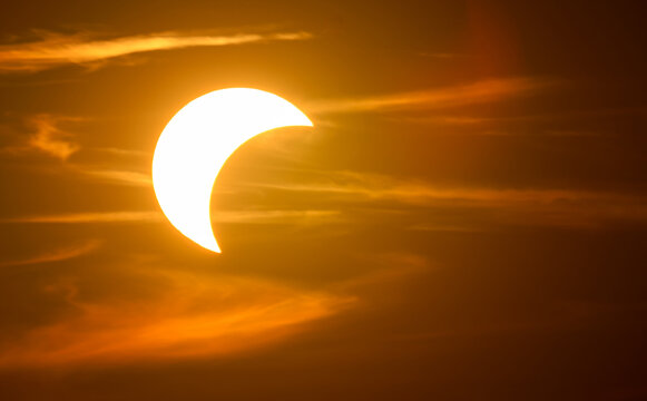 Solar eclipse over the sky