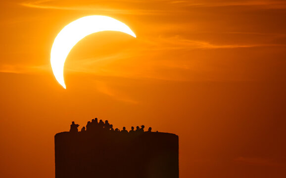Solar eclipse over the sky