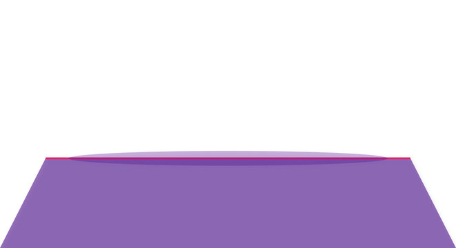 Minimalist purple vector podium stage featuring a bright pink top edge. Clean flat geometric trapezoid base for product mockup designs. Isolated transparent png cutout element.