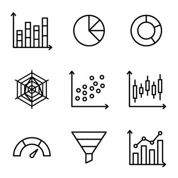 Business Data Analytics Icon Set for Financial Reporting and Performance Tracking