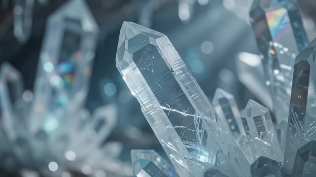 Enchanting Crystal Cave with Giant Gemstones and Reflecting Pool, Mystical Subterranean Landscape