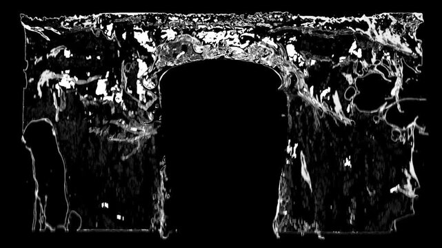a gate of water animation or a waterfall liquid animation.