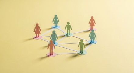 Fototapeta premium Diverse Group of People Connected in a Network.
