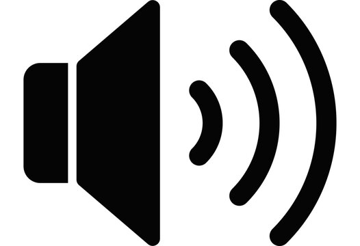 high volume speaker icon. audio sound wave media player control graphic elements
