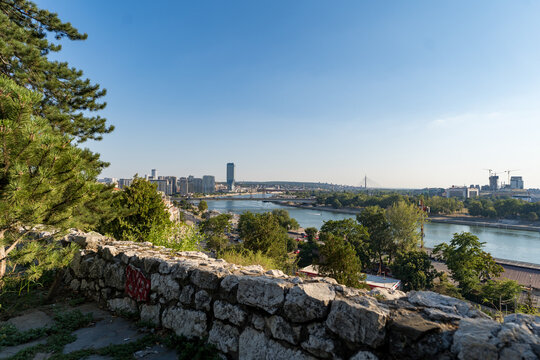 Belgrade Skyline and Sava River from Kalemegdan Fortress, Serbia