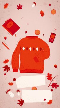 Thanksgiving Holiday 4K UHD Vertical Video Background with Festive Fall Decor and Text Space