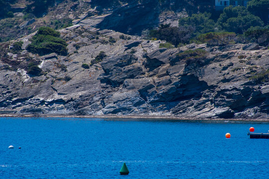 Dramatic Metamorphic Rock Cliffs on the Coast of Cadaqu&eacute;s, Cap de Creus Natural Park, Catalonia, Spain