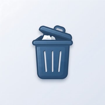 trash bin icon isolated on white background, garbage container icon with wheels isolated on white, waste bin symbol, trash can icon, waste disposal and recycling icon